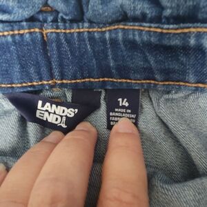 Lands' End Blue Denim Skirt Size 14 Girls